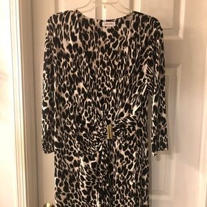 Calvin Klein Women's Size 14W Leopard Faux Wrap
